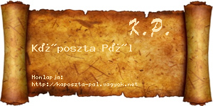 Káposzta Pál névjegykártya