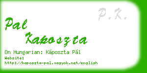 pal kaposzta business card
